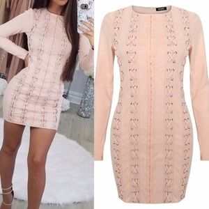Carli Bybel x Missguided bodycon faux suede dress